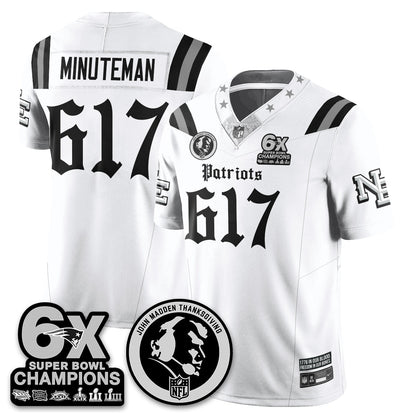 NE Gothic 6x Champions Patch Vapor Limited Jersey - John Madden Patch - All Stitched-DTD