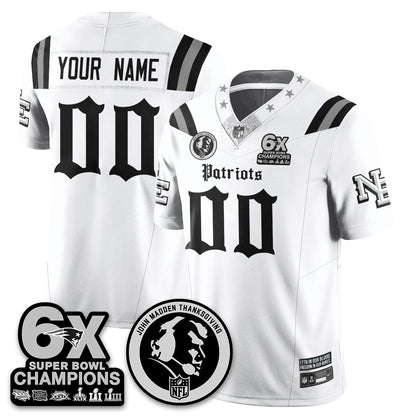 NE Gothic 6x Champions Patch Vapor Limited Jersey - John Madden Patch - All Stitched-DTD