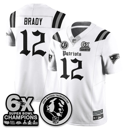 NE Gothic 6x Champions Patch Vapor Limited Jersey - John Madden Patch - All Stitched-DTD