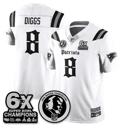 NE Gothic 6x Champions Patch Vapor Limited Jersey - John Madden Patch - All Stitched-DTD