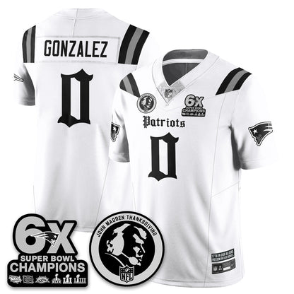 NE Gothic 6x Champions Patch Vapor Limited Jersey - John Madden Patch - All Stitched-DTD