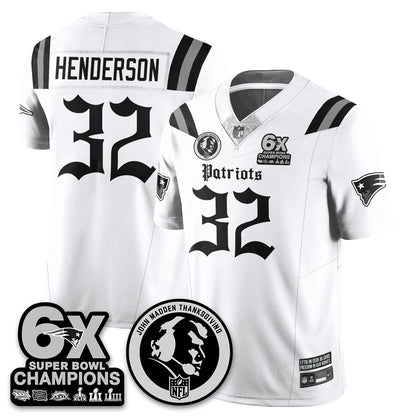 NE Gothic 6x Champions Patch Vapor Limited Jersey - John Madden Patch - All Stitched-DTD