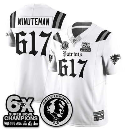 NE Gothic 6x Champions Patch Vapor Limited Jersey - John Madden Patch - All Stitched-DTD