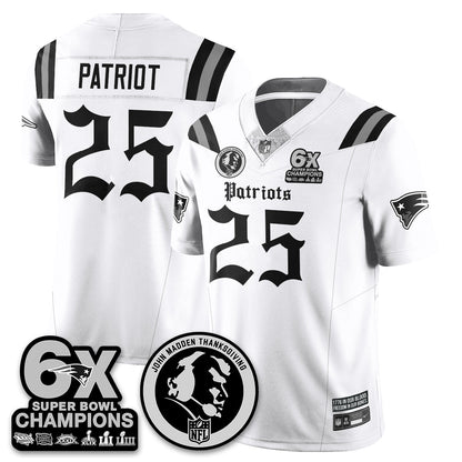 NE Gothic 6x Champions Patch Vapor Limited Jersey - John Madden Patch - All Stitched-DTD
