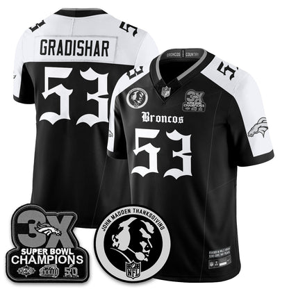 DEN Gothic 3x Champions Vapor Limited Jersey - John Madden Patch - All Stitched-DTD