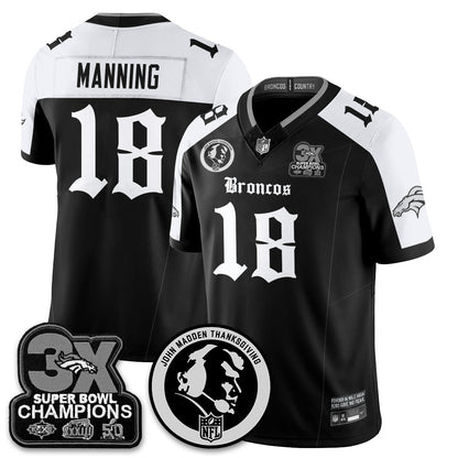 DEN Gothic 3x Champions Vapor Limited Jersey - John Madden Patch - All Stitched-DTD