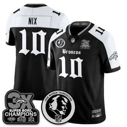 DEN Gothic 3x Champions Vapor Limited Jersey - John Madden Patch - All Stitched-DTD