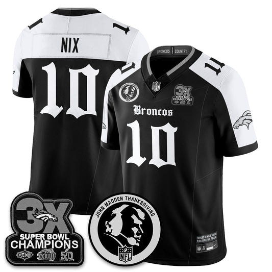 DEN Gothic 3x Champions Vapor Limited Jersey - John Madden Patch - All Stitched-DTD