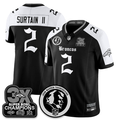 DEN Gothic 3x Champions Vapor Limited Jersey - John Madden Patch - All Stitched-DTD