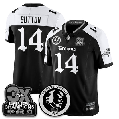 DEN Gothic 3x Champions Vapor Limited Jersey - John Madden Patch - All Stitched-DTD