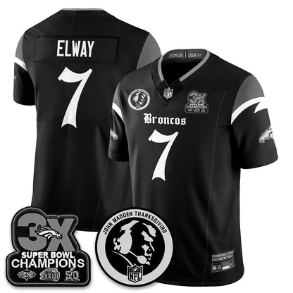 DEN Gothic 3x Champions Vapor Limited Jersey - John Madden Patch - All Stitched-DTD