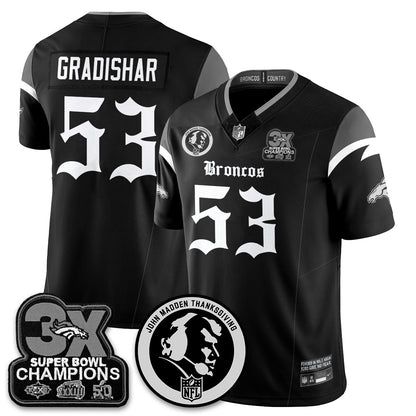 DEN Gothic 3x Champions Vapor Limited Jersey - John Madden Patch - All Stitched-DTD
