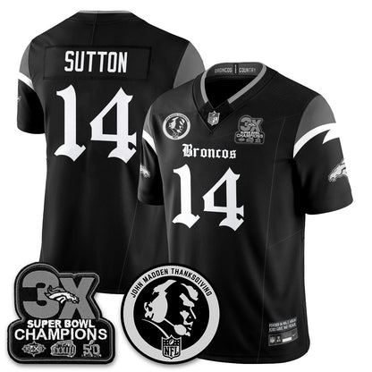DEN Gothic 3x Champions Vapor Limited Jersey - John Madden Patch - All Stitched-DTD