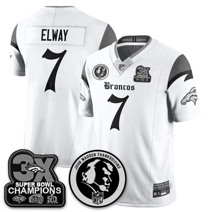 DEN Gothic 3x Champions Vapor Limited Jersey - John Madden Patch - All Stitched