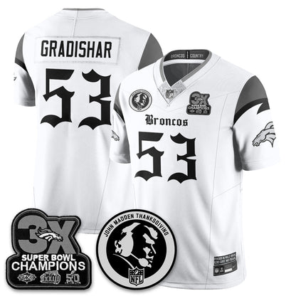 DEN Gothic 3x Champions Vapor Limited Jersey - John Madden Patch - All Stitched-DTD