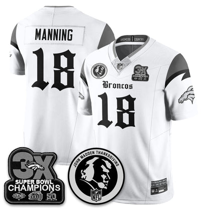 DEN Gothic 3x Champions Vapor Limited Jersey - John Madden Patch - All Stitched-DTD