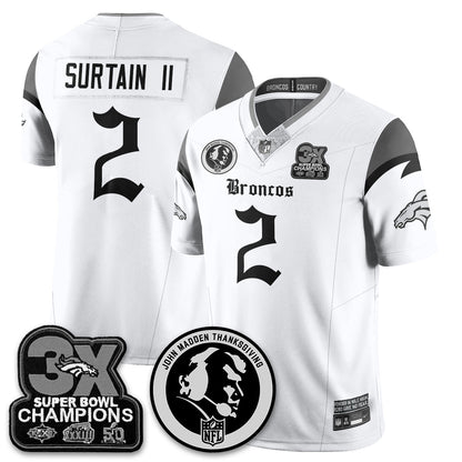 DEN Gothic 3x Champions Vapor Limited Jersey - John Madden Patch - All Stitched-DTD