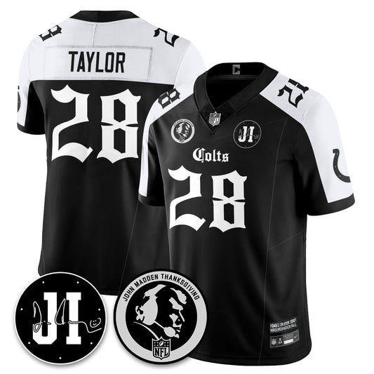 IND Gothic Vapor Limited Jersey - John Madden, Jim Irsay Patch - All Stitched-DTD