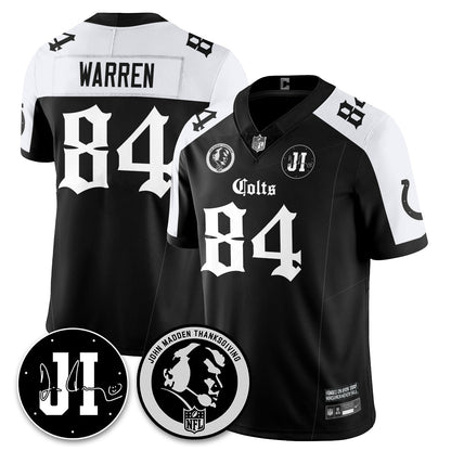 IND Gothic Vapor Limited Jersey - John Madden, Jim Irsay Patch - All Stitched-DTD