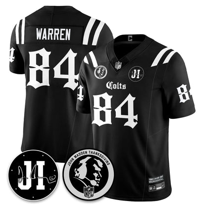 IND Gothic Vapor Limited Jersey - John Madden, Jim Irsay Patch - All Stitched-DTD