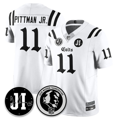 IND Gothic Vapor Limited Jersey - John Madden, Jim Irsay Patch - All Stitched-DTD