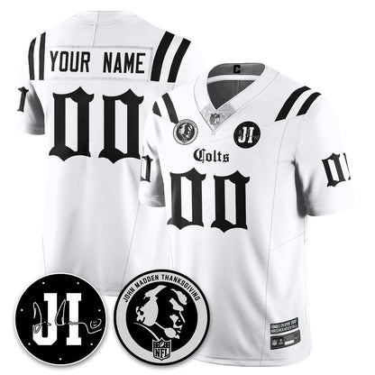 IND Gothic Vapor Limited Custom Jersey - John Madden, Jim Irsay Patch - All Stitched-DTD