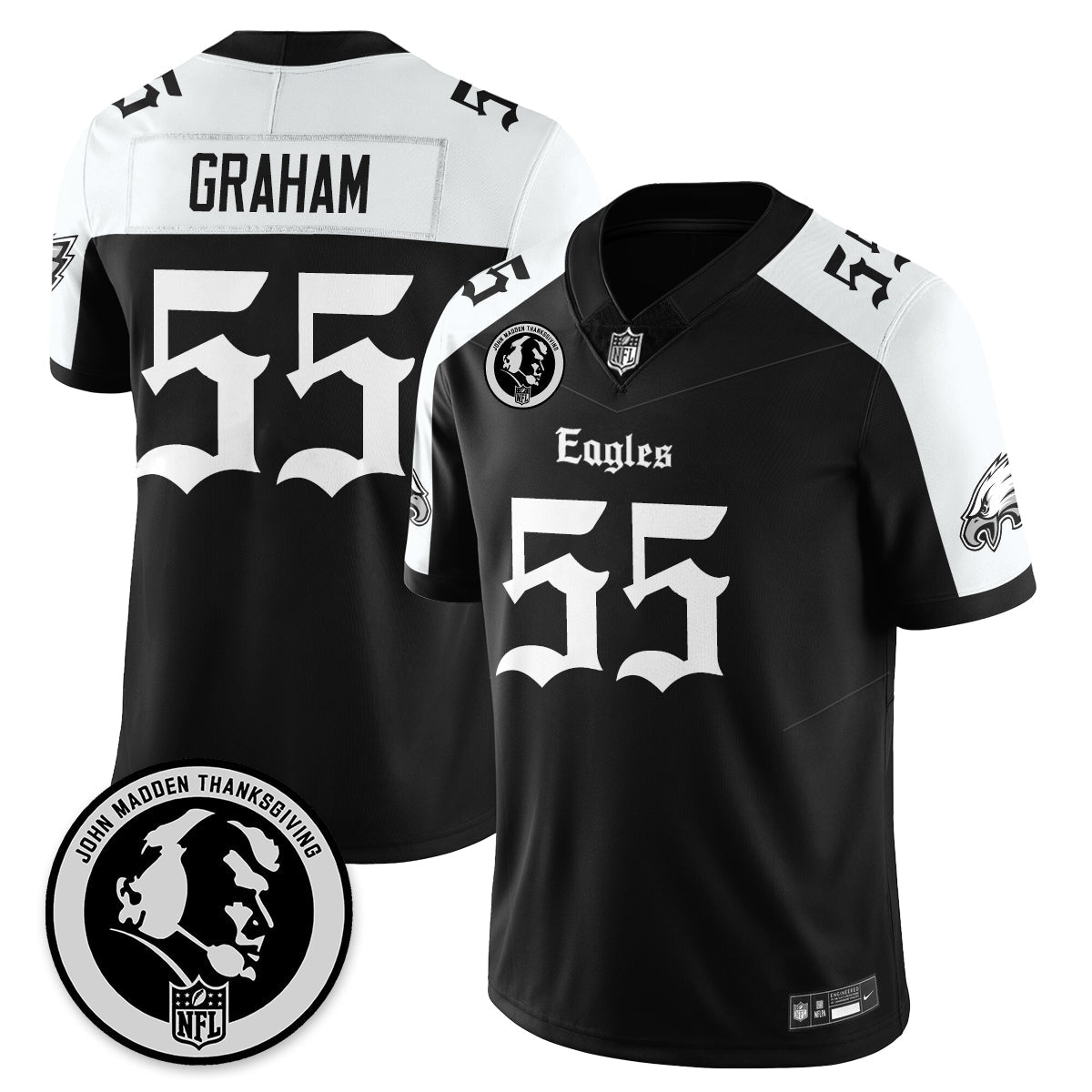 PHI Gothic Vapor Limited Jersey - John Madden Patch - All Stitched-DTD