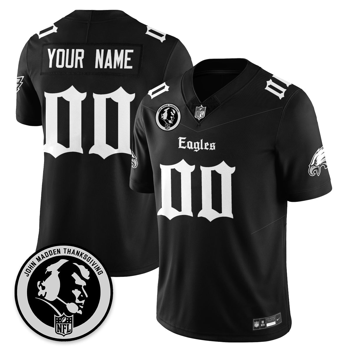 Custom PHI Gothic Vapor Limited Jersey - John Madden Patch - All Stitched-DTD