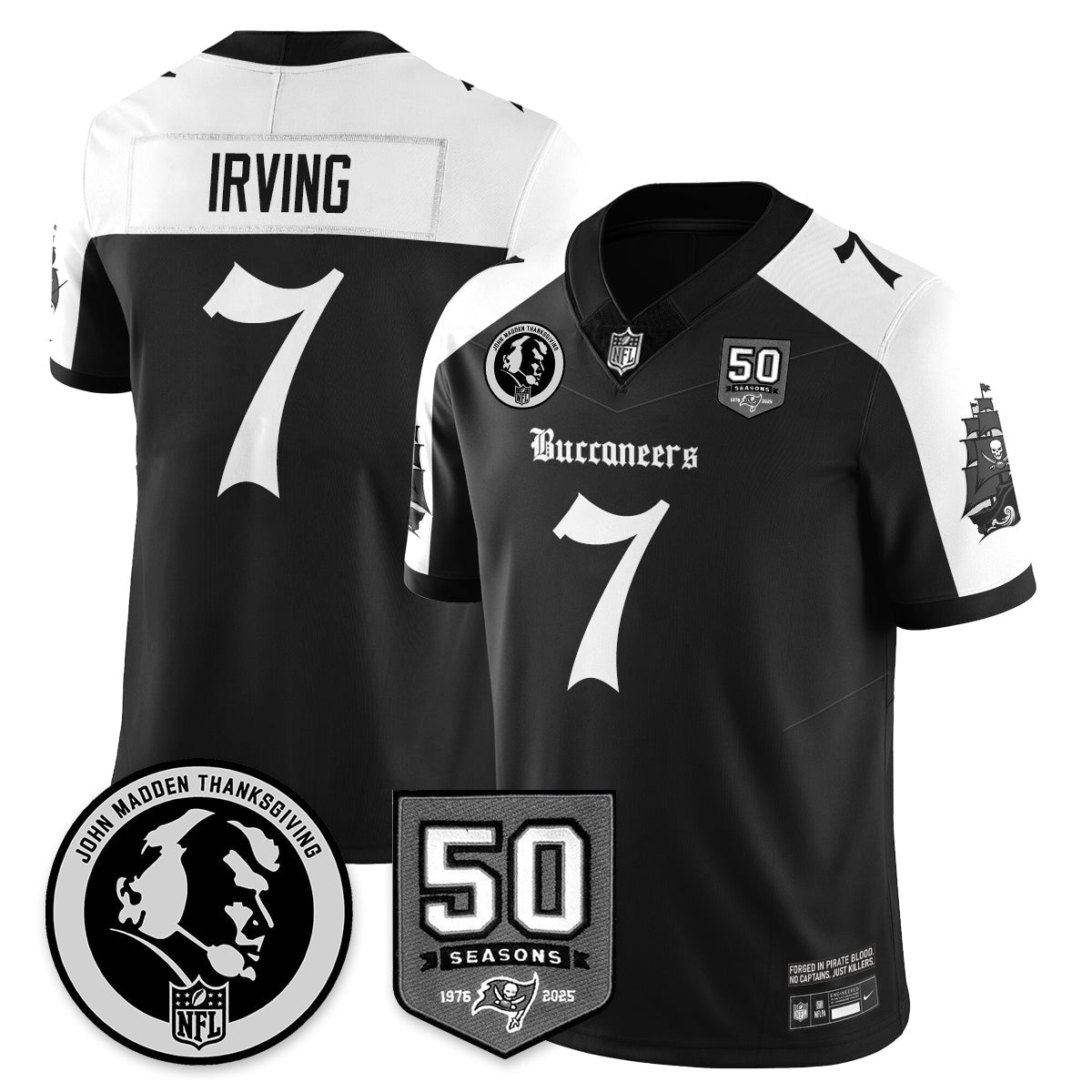 TB Gothic Vapor Limited Jersey - John Madden Patch - All Stitched-DTD