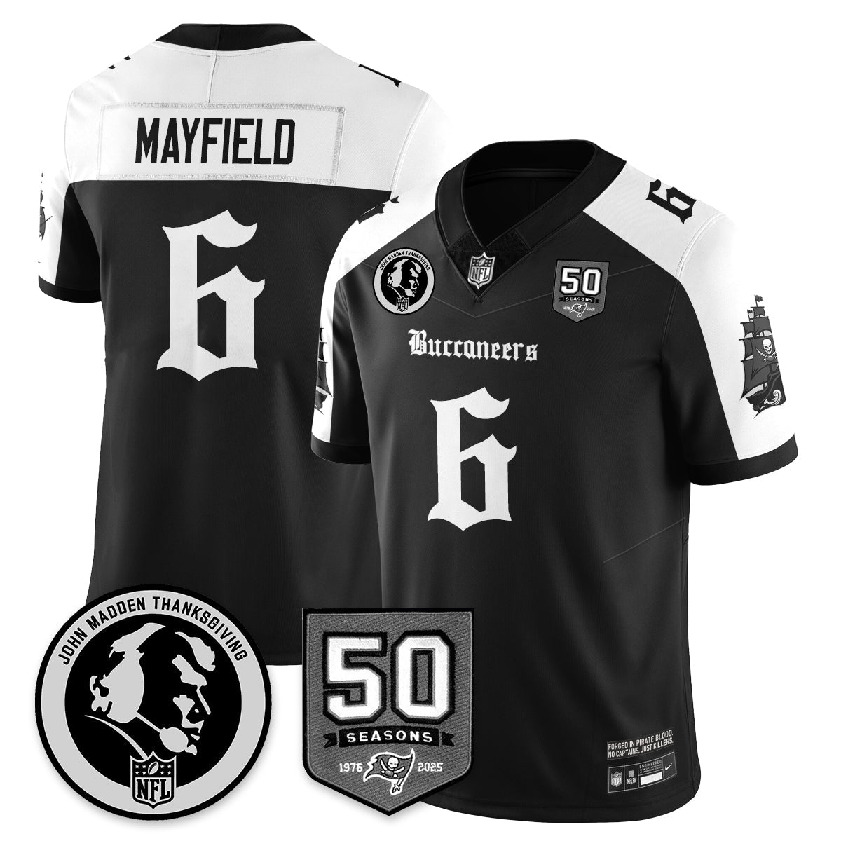 TB Gothic Vapor Limited Jersey - John Madden Patch - All Stitched-DTD