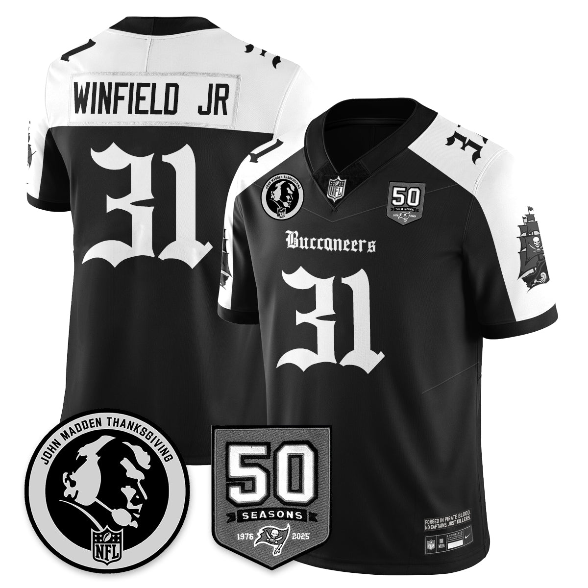 TB Gothic Vapor Limited Jersey - John Madden Patch - All Stitched-DTD