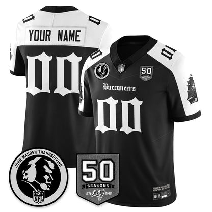 Custom TB Gothic Vapor Limited Jersey - John Madden Patch - All Stitched-DTD