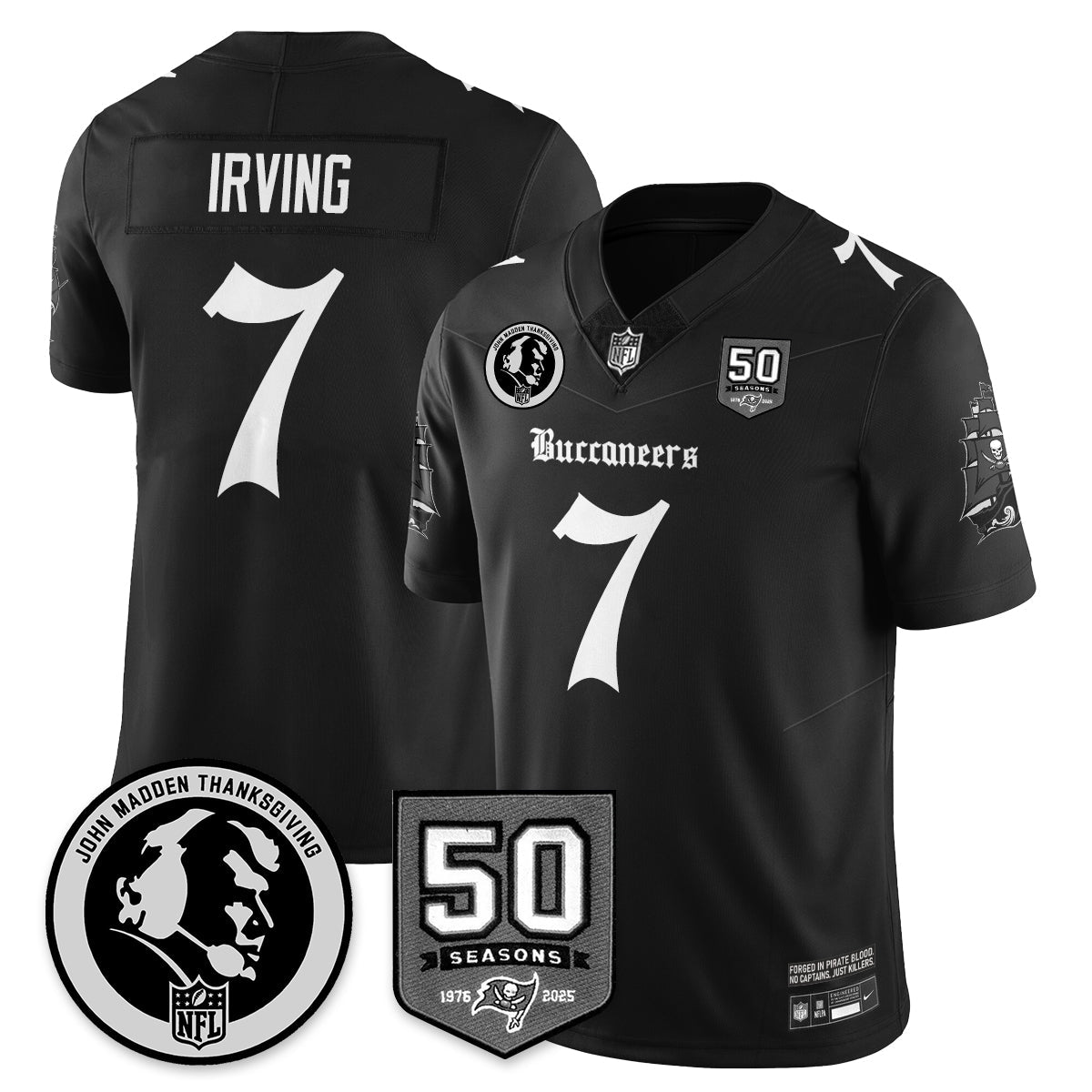 TB Gothic Vapor Limited Jersey - John Madden Patch - All Stitched
