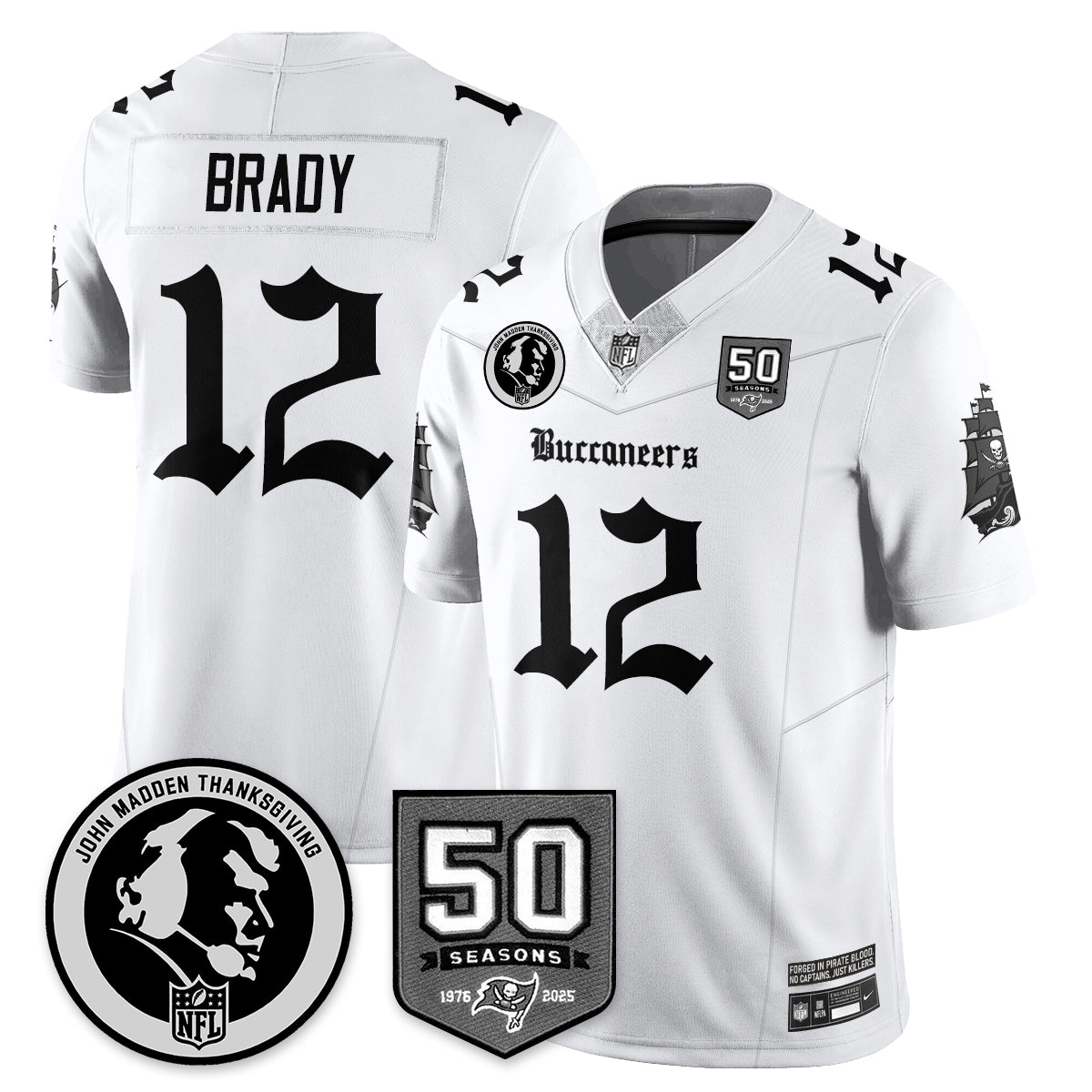 TB Gothic Vapor Limited Jersey - John Madden Patch - All Stitched-DTD