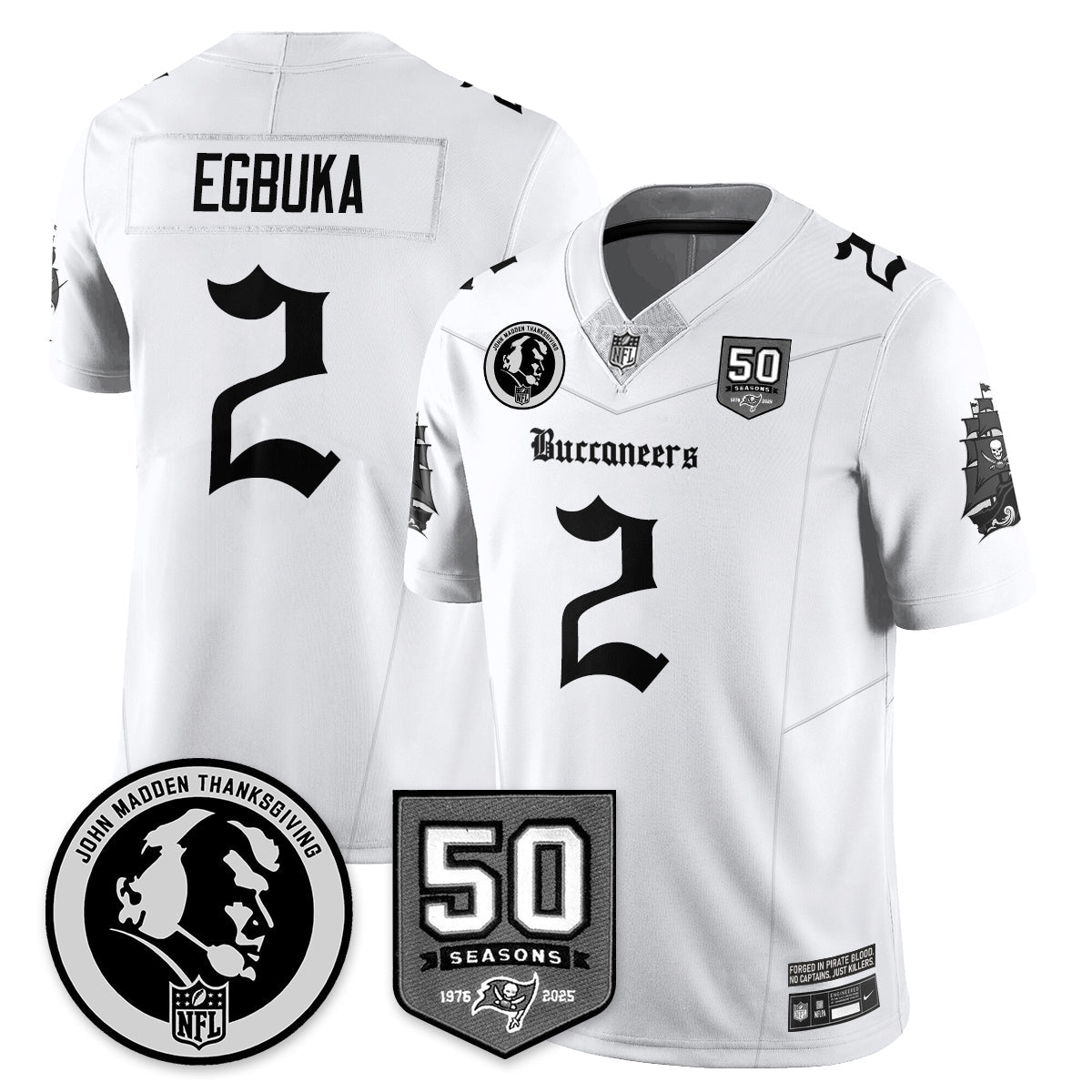 TB Gothic Vapor Limited Jersey - John Madden Patch - All Stitched-DTD