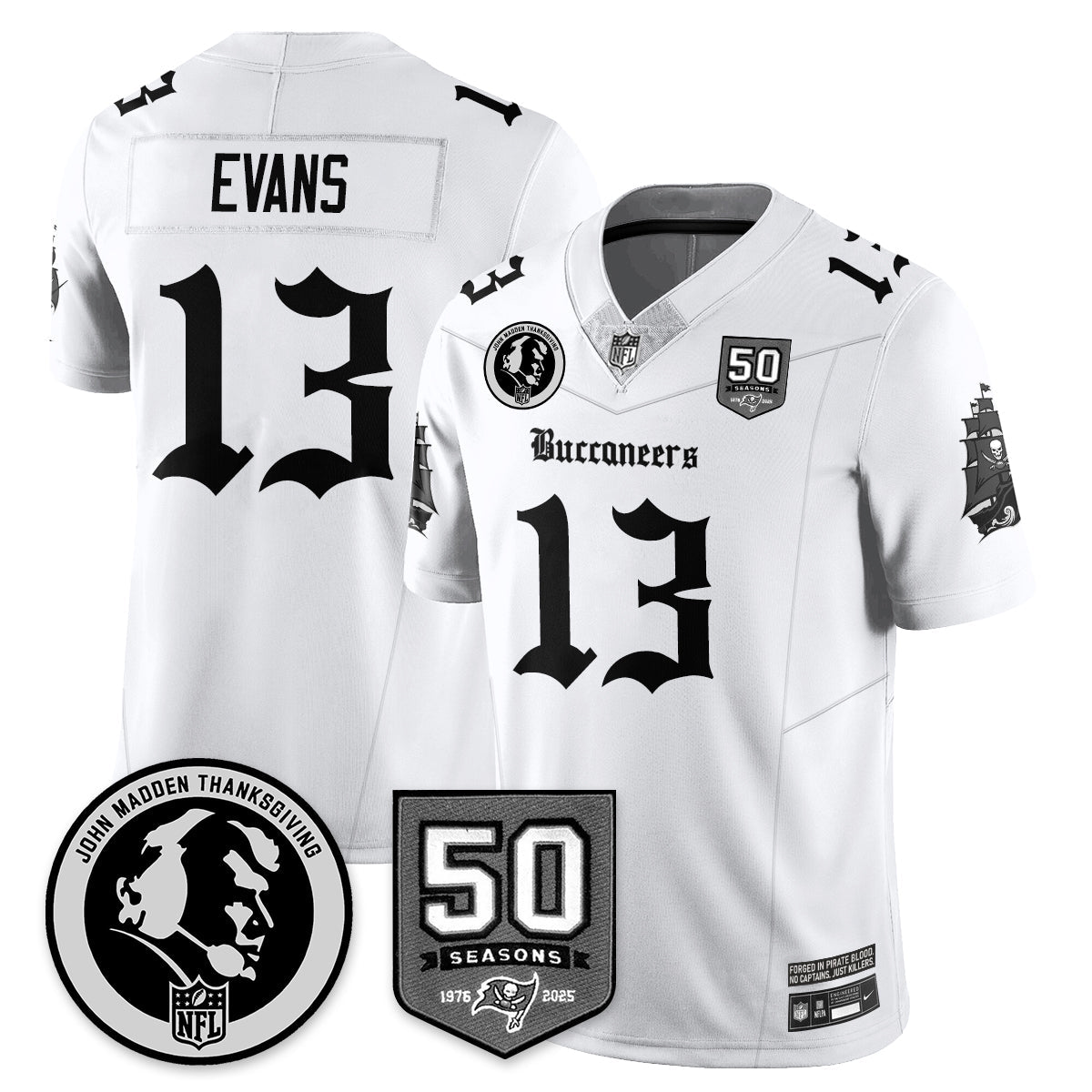 TB Gothic Vapor Limited Jersey - John Madden Patch - All Stitched-DTD