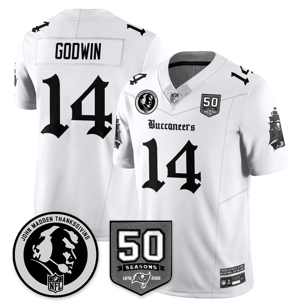 TB Gothic Vapor Limited Jersey - John Madden Patch - All Stitched-DTD