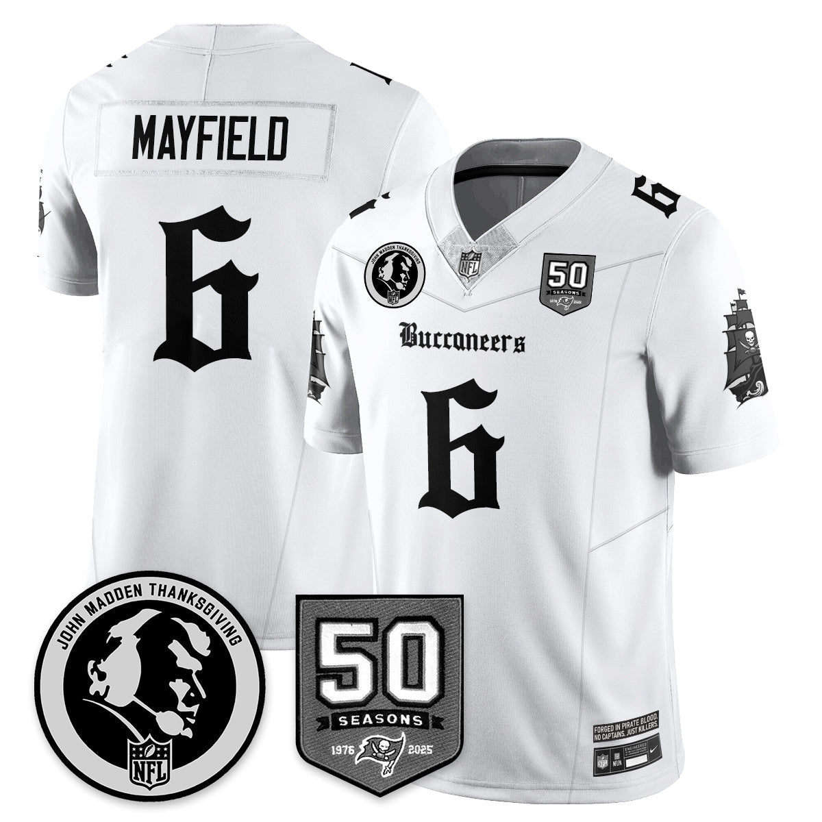 TB Gothic Vapor Limited Jersey - John Madden Patch - All Stitched-DTD