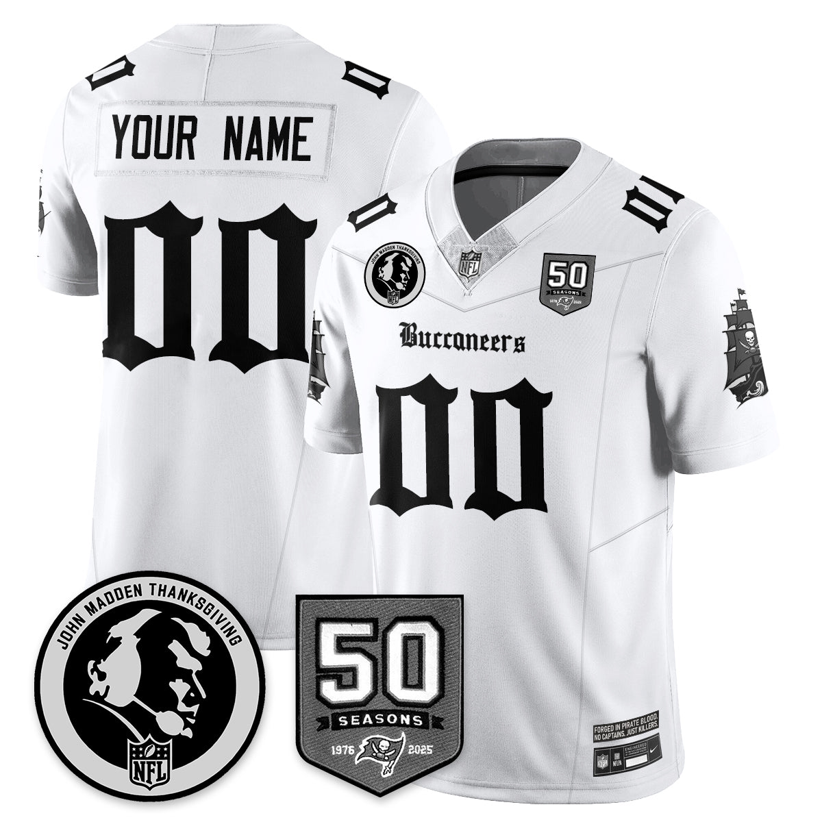 TB Gothic Vapor Limited Jersey - John Madden Patch - All Stitched-DTD