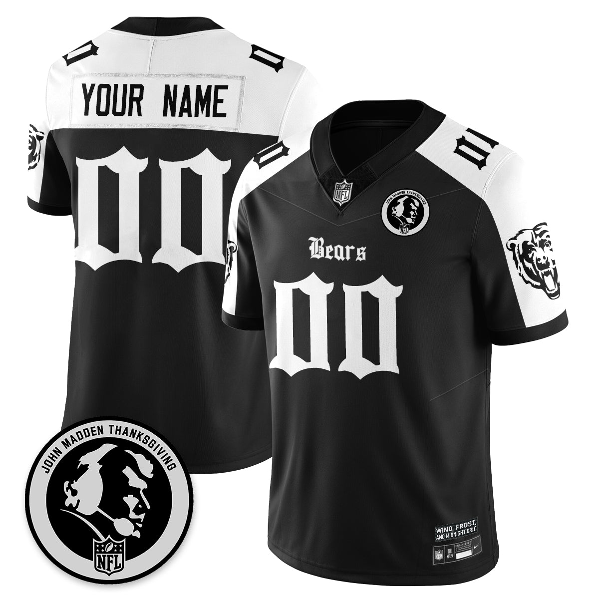 CHI Gothic Vapor Limited Jersey - John Madden Patch - All Stitched-DTD