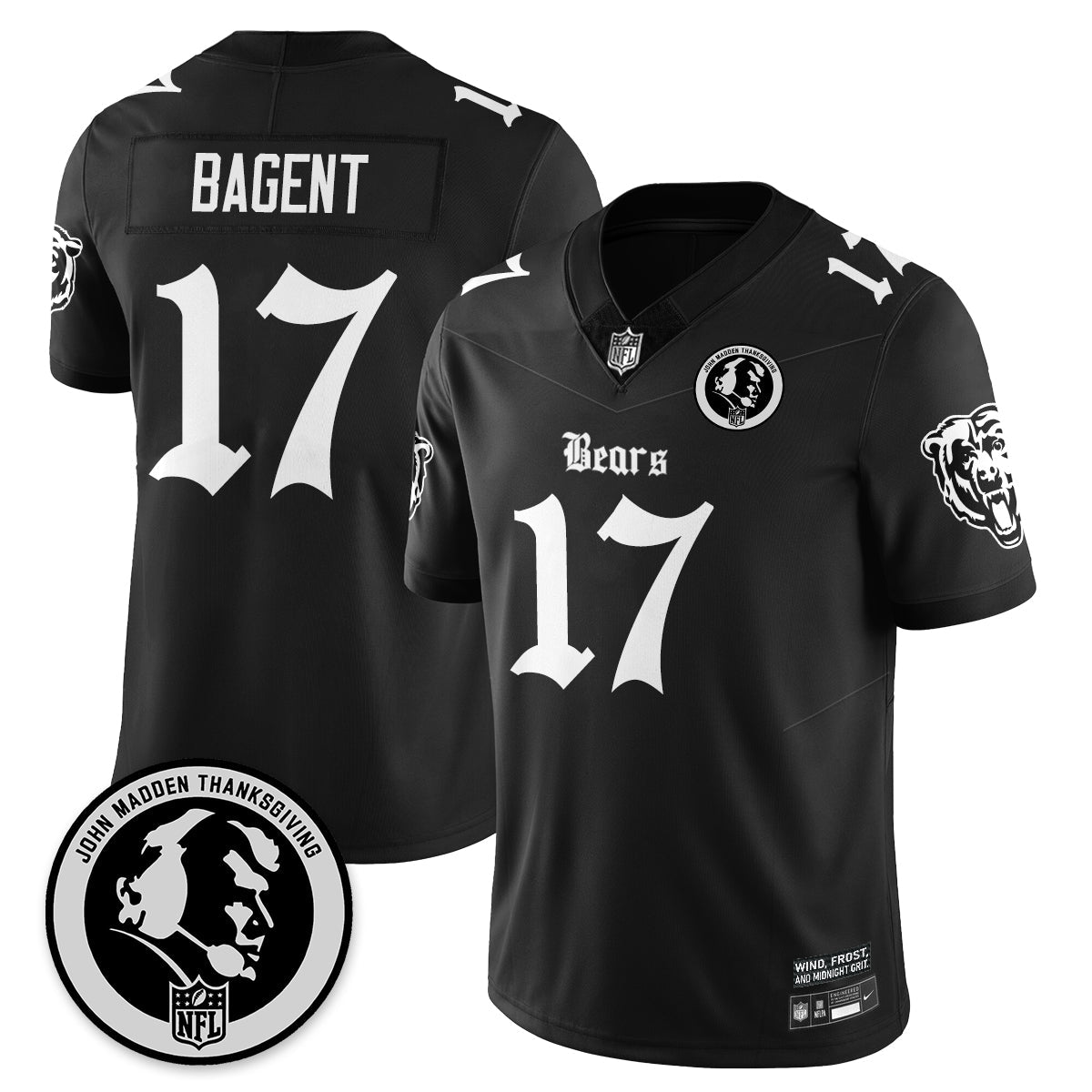 CHI Gothic Vapor Limited Jersey - John Madden Patch - All Stitched-DTD