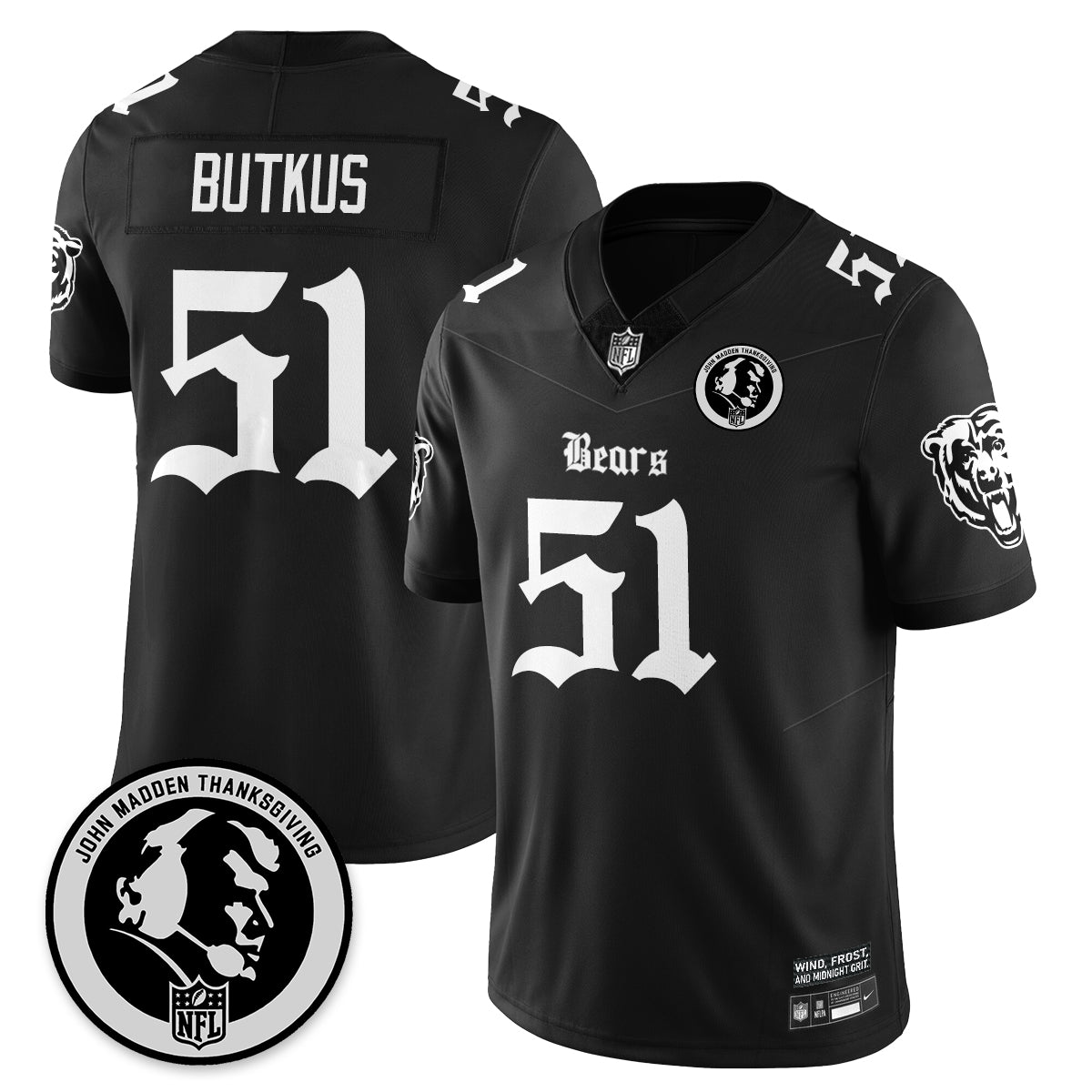 CHI Gothic Vapor Limited Jersey - John Madden Patch - All Stitched-DTD