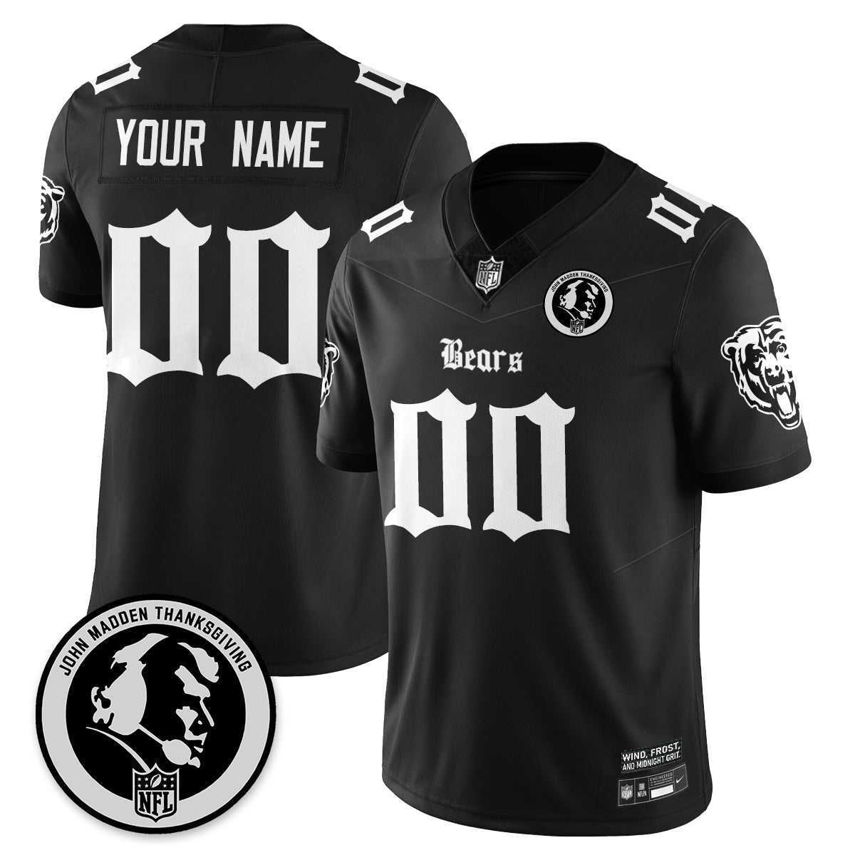 CHI Gothic Vapor Limited Jersey - John Madden Patch - All Stitched-DTD