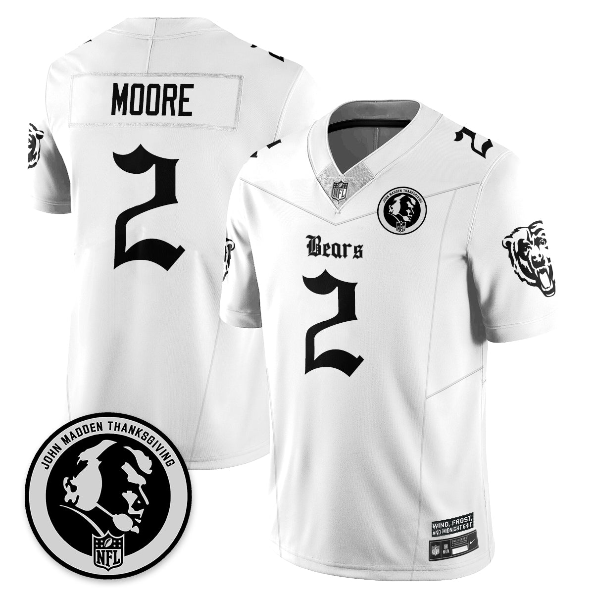 CHI Gothic Vapor Limited Jersey - John Madden Patch - All Stitched-DTD