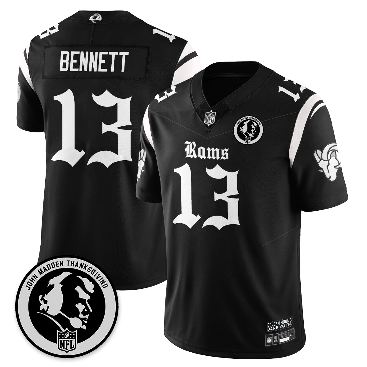 LAR Gothic Vapor Limited Jersey - John Madden Patch - All Stitched-DTD