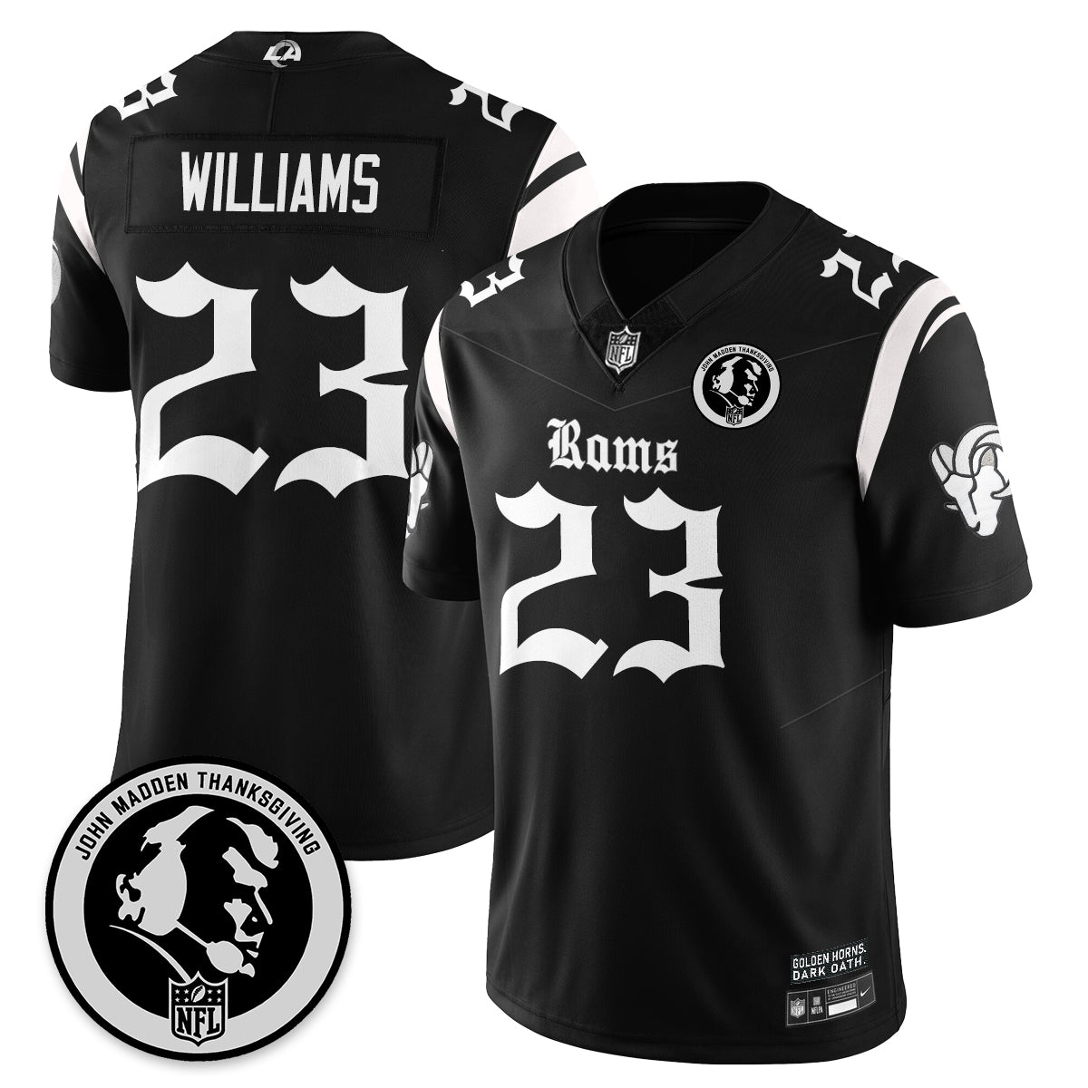 LAR Gothic Vapor Limited Jersey - John Madden Patch - All Stitched-DTD