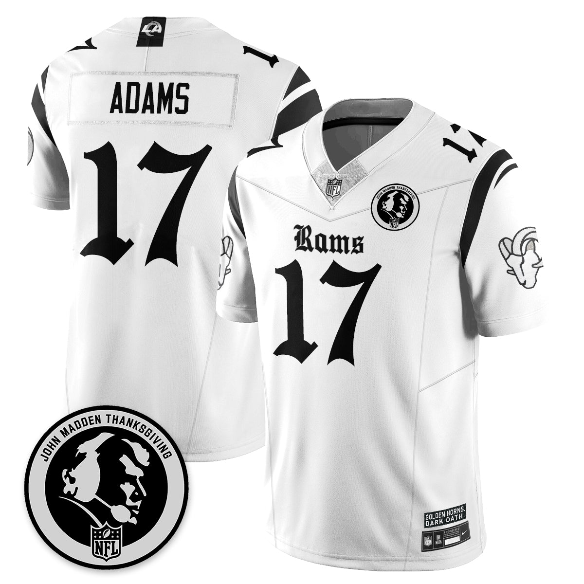 LAR Gothic Vapor Limited Jersey - John Madden Patch - All Stitched-DTD