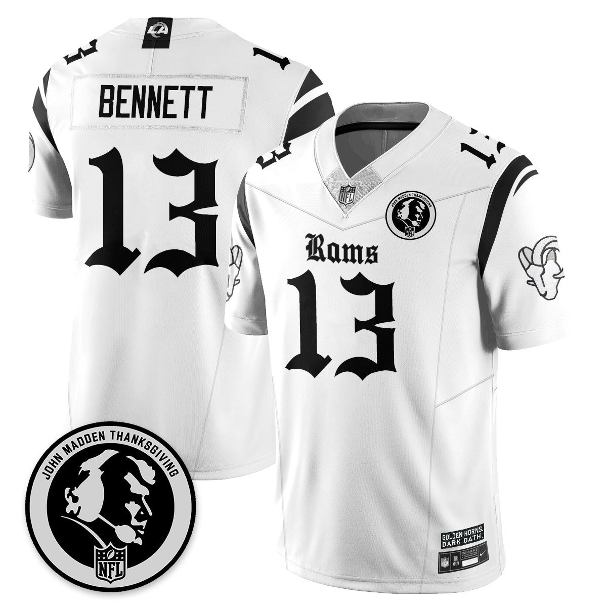 LAR Gothic Vapor Limited Jersey - John Madden Patch - All Stitched-DTD