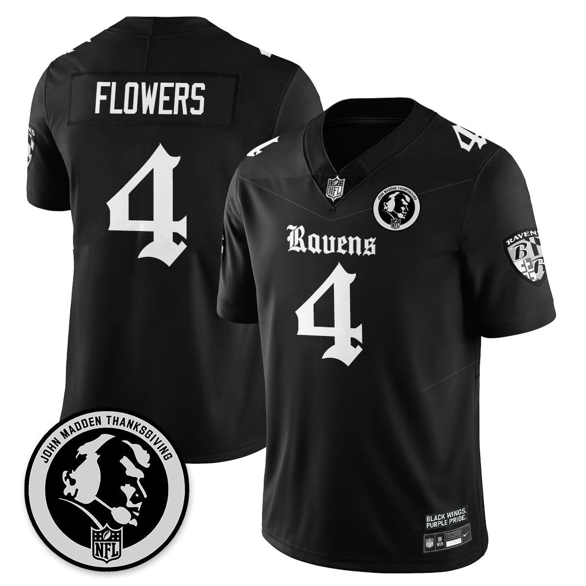 BAL Gothic Vapor Limited Jersey - John Madden Patch - All Stitched-DTD