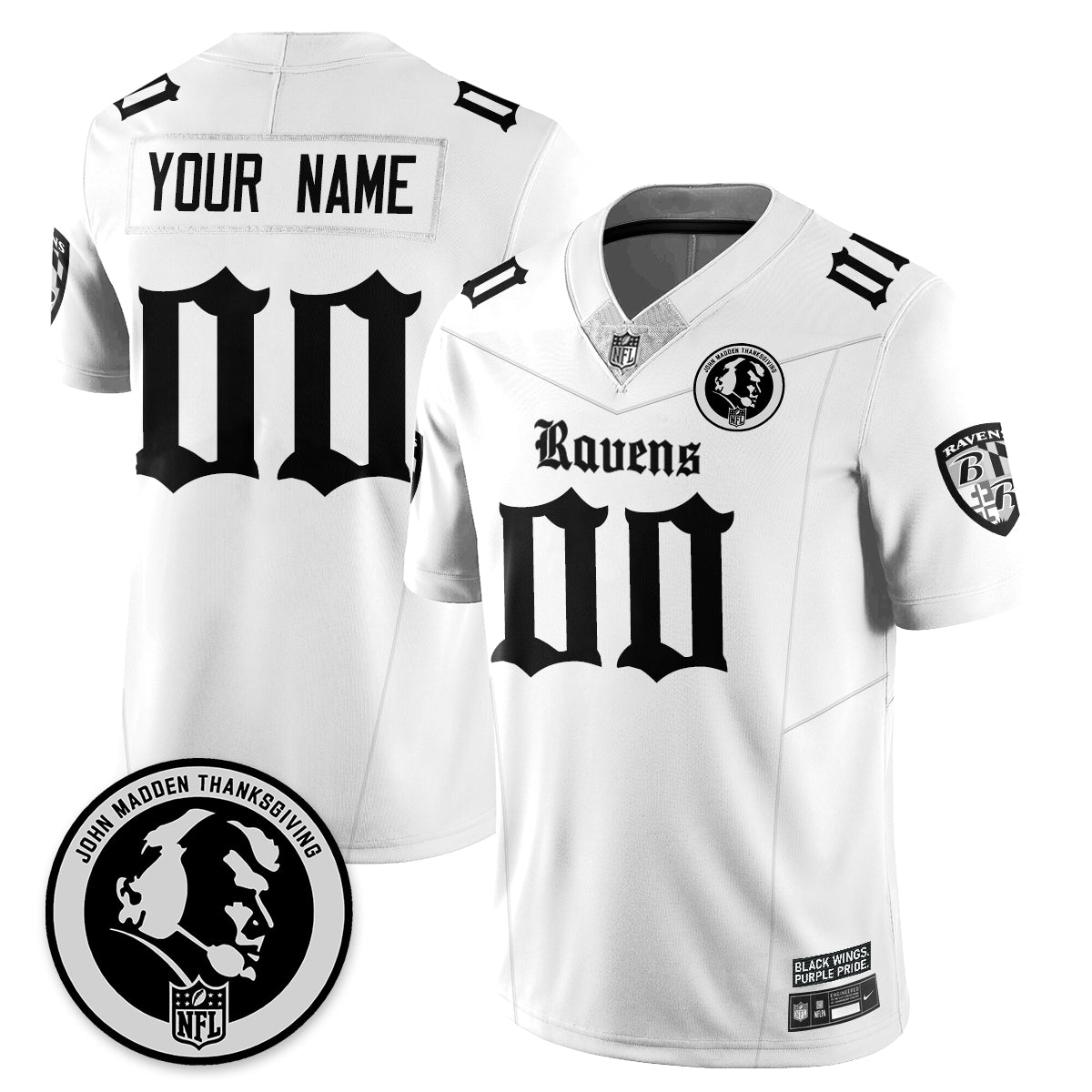 BAL Gothic Vapor Limited Custom Jersey - John Madden Patch - All Stitched-DTD